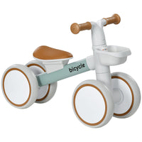 Qaba - Vélo d'équilibre pour bébé avec siège réglable - vert-Apprend aux enfants à pousser, se tenir debout et marcher avec confiance 