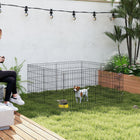 PawHut - Parc pliable pour chien 8 panneaux avec tapis de sol et housse - 24 po L-Le couvercle supérieur combine un tissu en maille et un tissu anti-UV pour une protection polyvalente