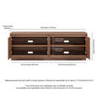 Hudson&Canal - Meuble TV Presque pour téléviseurs jusqu'à 75" - Noyer satiné-Dimensions du produit : 15,75" L x 68" l x 24" H