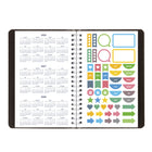 Blueline - Agenda Scolaire Quotidien/Mensuel D’Août À Juillet Couverture Souple - 8 po H x 5 po l - Noir - Anglais-Section mots de passe