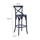 Modway - Gear Tabouret de bar - Bleu Minuit-Construction en bois d’orme