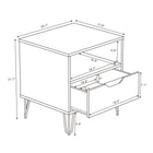 Manhattan Comfort - Table de nuit Avira 20" style milieu du siècle moderne à 1 tiroir - Marron-L’étagère ouverte offre un rangement pratique pour les livres, la décoration ou les objets du quotidien