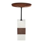 Zuo - Stuk Table d’appoint - Brun/Blanc-Dimensions: 12,0 po L x 12,0 po L x 22,0 po H