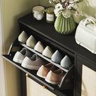 HOMCOM - Armoire à chaussures étroite avec 4 tiroirs rabattables pour entrée ou couloir - noir-Panneau de particules mélaminé pour un nettoyage facile 