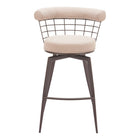 Zuo - Saku Tabouret de bar pivotant - Beige/Brun-Design ergonomique