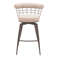 Zuo - Saku Tabouret de bar pivotant - Beige/Brun-Design ergonomique