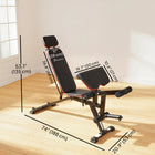 Soozier - Banc de musculation ajustable avec roues-Personnalisez votre entraînement grâce au dossier, à l’assise et aux rouleaux de cheville réglables