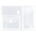 JAM Paper Enveloppes à 3 pochettes avec fermeture à velcro, 9 3/4 x 13 po, transparent, 12/paquet-Transparent