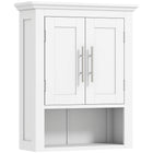 kleankin - Armoire murale de salle de bain avec étagère - blanc-Le design mural permet de gagner de la place
