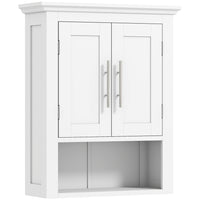 kleankin - Armoire murale de salle de bain avec étagère - blanc-Le design mural permet de gagner de la place