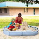 Outsunny bac à sable pour enfants avec couvercle, siège, bac à sable extérieur, jardin - bleu clair-Fabriqué en HDPE robuste, il ne se fissurera pas et ne se décolorera pas après une utilisation prolongée 