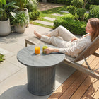 HOMCOM - Table basse ronde avec base à colonnes à lattes - gris-Le design polyvalent fonctionne comme table basse ou comme pièce d'appoint élégante