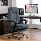 Vinsetto - Fauteuil de bureau massant inclinable à hauteur réglable et repose-pieds - gris foncé-Faites une pause et étirez-vous avec un angle d’inclinaison de 135° et un repose-pieds 