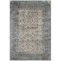 Modway - Dilys Treillis floral vintage vieilli Tapis de 5 pi l x 8 pi L - Brun sarcelle et beige-Tapis vintage en treillis floraux vieillis