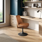 Modway - Lippa Salle à manger pivotante Cuir végane Fauteuil d’appoint - Black Tan-Légèrement penché en arrière