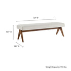 Modway - Lyra 63" Tissu tapis Banc - Ivoire-Siège rembourré