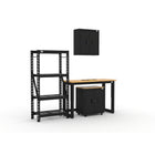 Cat - Ensemble d’armoires de garage (PAA) incluant 1 armoire murale, 1 armoire de base, un établi de 48 po et une tablette-Construction industrielle en acier : Cadres en acier de calibre 22 et portes en acier de calibre 20 pouvant supporter jusqu’à 500 lb par armoire pour une performance durable.