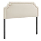 Modway - Magnolia Taille Velvet Performance Résistant aux Taches Tête de lit Queen size - Albâtre-Rembourrage en cuir végane