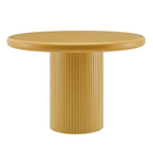 Modway - Belmonte 45 pouces Bois laqué Table à manger ronde à piédestal - Moutarde-Assemblée requise