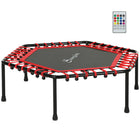 Soozier - Mini Trampoline Intérieur 45 po Avec Lumières Led Et Télécommande - Rouge-La lumière du trampoline propose 12 couleurs et 8 modes pour s’amuser  