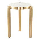 Zuo - Noan Table d’appoint - Blanc/Or-Couleur: Blanc/Or