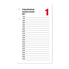 AT-A-GLANCE – Recharge de calendrier de bureau quotidien 2027 2 pages par jour – 6 po H x 3 1/2 po l – bilingue-Imprimé en bleu et jaune sur du papier amélioré résistant aux bavures