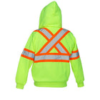 Forcefield - Chandail à capuchon de sécurité de luxe, lime, grand-Tricot jersey antiboulochage avec bande horizontale basse pour assurer une meilleure conformité avec la norme CSA