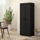 HOMCOM - Armoire de rangement 63 po avec étagères réglables - noir-Placez-le dans votre cuisine, salon ou salle à manger pour un espace de rangement supplémentaire 