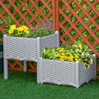 Outsunny - 2 pièces bac de jardin surélevé - gris clair-Notre matériau en PP durable et léger résiste à toutes les conditions météorologiques, garantissant une longue durée de vie
