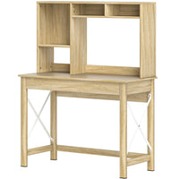 HOMCOM - Bureau d'ordinateur avec rangement - 41,3 po L x 19,7 po l x 54,1 po H - chêne-Trois étagères et deux compartiments ouverts augmentent la capacité de rangement