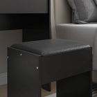 HOMCOM - Coiffeuse avec miroir rabattable et tabouret rembourré - 23,7 po L x 15,8 po l x 31,1 po H - noir-Le design moderne s'intègre facilement à tout décor de maison existant 