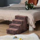 PawHut - Escalier pour animaux à 4 marches, escalier pour chat, pour grimper sur le lit - brun-Conception à quatre niveaux pour plus de stabilité 