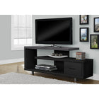 Monarch Specialties - 2575 Meuble Tv - 60 po L/Noir/Dessus Gris Avec 1 Tiroir-2