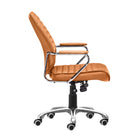 Zuo - Enterprise Low Back Chaise de bureau - Terre cuite-Dimensions: 23,6 po L x 25,2 po L x 40,6 po H