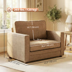 HOMCOM - Fauteuil d’appoint effet velours avec large assise pour salon - brun-Sa largeur compacte de 43,3 po s'adapte parfaitement à toutes les petites pièces ou espaces    
