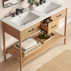 Modway - Zaire 48" Meuble de salle de bain à double lavabo - Blanc naturel-Jambes effilées
