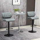 HOMCOM - Tabourets de bar réglables avec repose-pieds et dossier - gris - paquet de 2-La hauteur de l’assise s’adapte au comptoir ou au bar 
