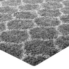 Modway - Solvea Treillis marocain Tapis 5 pi l x 8 pi L Shag Area - Gris et Ivoire-Haute densité / Tissé à la machine