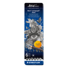 Staedtler – Crayon Lumograph, paquet de 6-Cet ensemble de dessin contient des crayons prétaillés à mine de dureté variable (extra doux à moyennement doux)