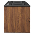Modway - Transmit 48" Vanité de salle de bain murale - Noir noyer-Portes à fermeture douce