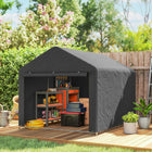 Outsunny - Tente à vélo imperméable 6,6 pi x 7,8 pi avec porte à enroulement zippée-Utilise un tissu PE de 160 g/m², offrant une protection toutes saisons contre la pluie et les rayons UV
