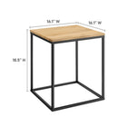 Modway - Zora Bois carré et métal Table d’appoint - Chêne-Dessus en bois massif de manguier