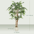 HOMCOM - Arbre banyan artificiel 5 pi pour décoration intérieure - vert - lot de 2-Convient aux salons, chambres, bureaux à domicile et entrées 
