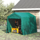 Outsunny - Tente de rangement de jardin 7,9'x6,6', abri de vélo robuste, vert-Le cadre métallique solide maintient la structure en toute sécurité 