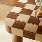 Modway - Oscar Carré de 36 pouces Table à table à table à damier, Chêne et noyer-Plateau de jeu intégré