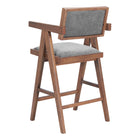 Zuo - Delhi Tabouret de comptoir - Gris/Noyer - Ensemble de 2-7