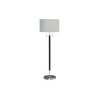 Monarch Specialties - Luminaire - 60 po H Lampadaire - Métal Nickelé - Abat-Jour Gris - Contemporain-Un lampadaire contemporain de 60 pouces de haut avec une élégante finition en métal noir et nickel et un abat-jour en tissu gris pour illuminer votre salon, votre chambre ou votre espace de travail