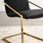 Modway - Pitch Performance Velvet Fauteuil à manger - Or Noir-Revêtement en velours de performance