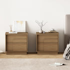 Manhattan Comfort - Ensemble de 2 tables de nuit modernes Horizon 21,7" - Érable-Comprend 2 tiroirs à ouverture par pression à extension totale pour répondre aux besoins de rangement de chevet