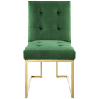 Modway - Privy Acier inoxydable doré Performance Velvet Chaise à manger - Émeraude d’or-Livré entièrement assemblé